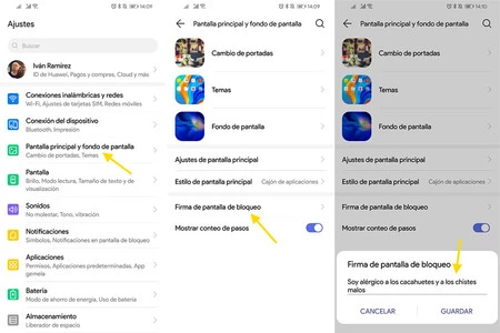 EMUI を使用してモバイルのロック画面に情報を追加するプロセス (注: EMUI には緊急情報のセクションがあります)