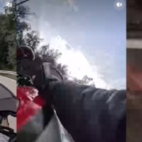 Una Yamaha partida en dos por culpa de una piedra en mitad de la carrera. Este motero ha salvado la vida de milagro, y su vídeo es pura polémica