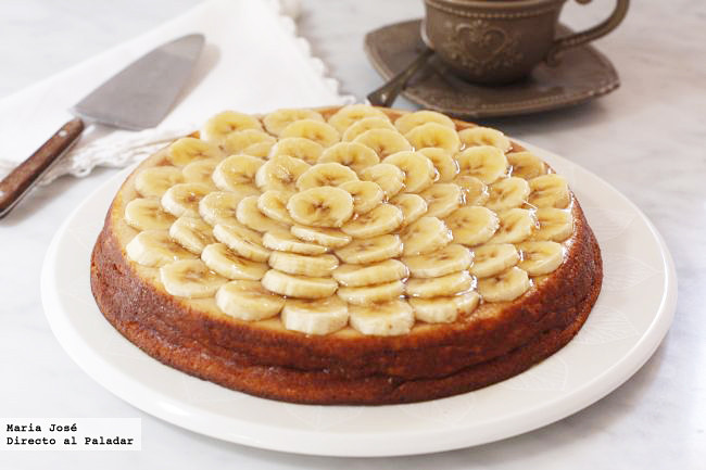 Tarta de plátano y requesón. Receta
