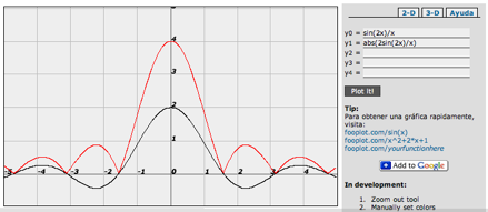 FooPlot, otra calculadora web con gráficos