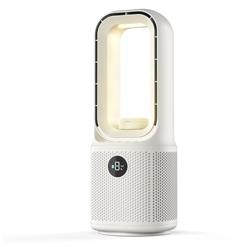 13'' Ventilador Torre, 9 Velocidades, Rotación de 60°, Caja de Aromas, luz Nocturna LED Regulable de Tres Colores con Temporizador, Funcionamiento Ultrasilencioso, para Dormitorios y Oficinas en Casa