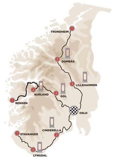 Norway Tesla Superchargers Routes