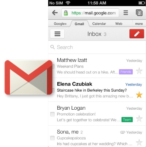 google gmail web movil correo