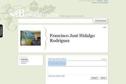 Biographicon, el wiki de las biografías personales