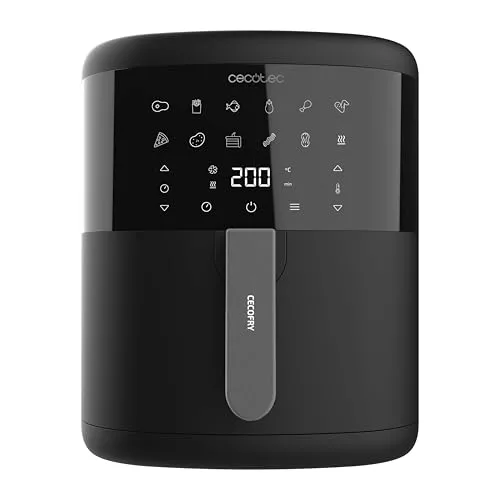 Cecotec Freidora de Aire sin Aceite de 6 L Air Fryer Cecofry Bombastik 6000. 1700 W, Tecnología PerfectCook, Temperatura y Tiempo Regulables, Control Táctil, 12 Modos, Temporizador