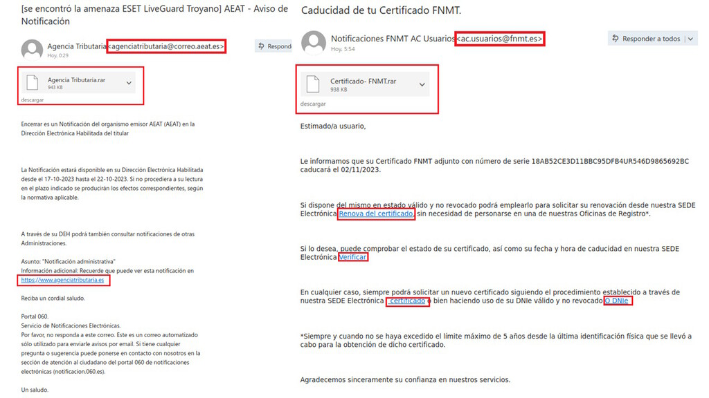 Cuidado si recibes un email desde la Agencia Tributaria o la FNMT ...