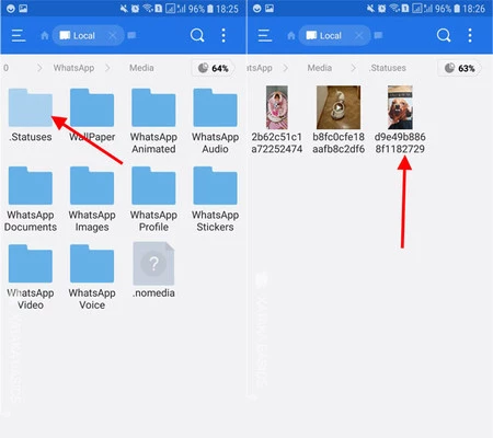 ファイル エクスプローラーを使用すると、WhatsApp のステータスを通知なしで確認できますが、それがビデオまたは写真の場合に限ります。