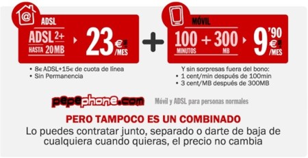 Pepephone estrena tarifa con 100 minutos y 300 MB por 9.90 euros también disponible para combinar con ADSL