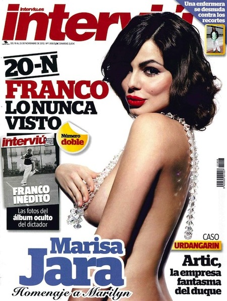 Marisa Jara y su homenaje a Marilyn Monroe en la revista Interviú: morena y con Nenuco, di que sí
