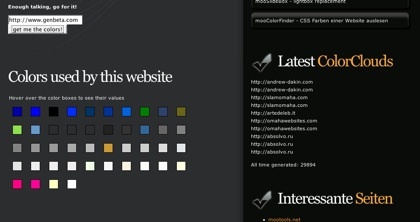 mooColorFinder, conoce los tonos de color usados en cualquier web