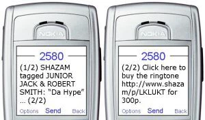 これは、2002 年に SMS サービスとして Shazam が機能した方法です (画像: Ketharaman Swaminathan)