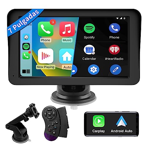 AWESAFE Pantalla CarPlay/Android Auto Inalámbrico/Mirror Link para Coche, Reproductor de Coche Tactíl Admite Cámara Trasera/Bluetooth/SIRI y Otra Asistencia de Voz/Google/USB/TF/FM/Sin Instalación