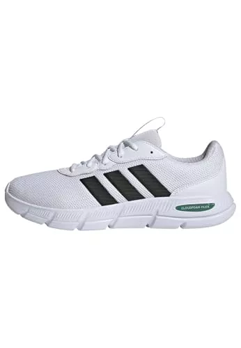 adidas Hombre Cloudfoam Flex Laces Shoes, FTWR White/Core Black/Court Green, 42 EU