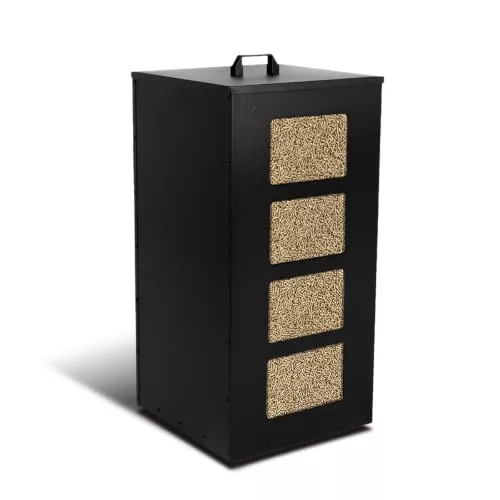 VOUNOT® Depósito de Pellets de Metal con Ruedas 45 kg