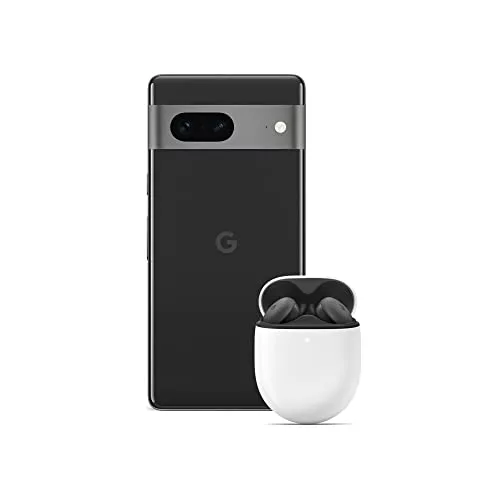 Google Pixel 7: Smartphone 5G Android liberado con Objetivo Gran Angular y batería de 24 Horas de duración, de Color obsidiana + Buds A-Series, Carbón - Auriculares de Audio con Bluetooth