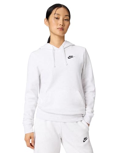 Nike Sportswear Club - Sudadera con capucha de forro polar para mujer, Abedul Jaspeado/Negro, XL