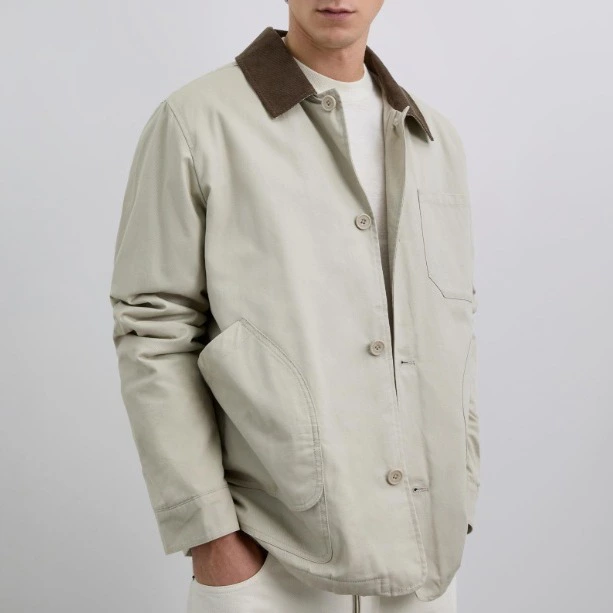 Scalpers Chaqueta de hombre de algodón con cuello de pana