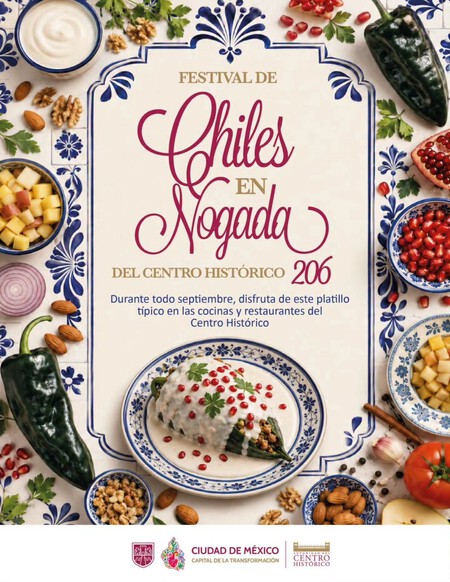 El chile en nogada llega al Centro Histórico: prepara tu antojo porque así será el Festival de Chiles en Nogada 2026 este septiembre en CDMX