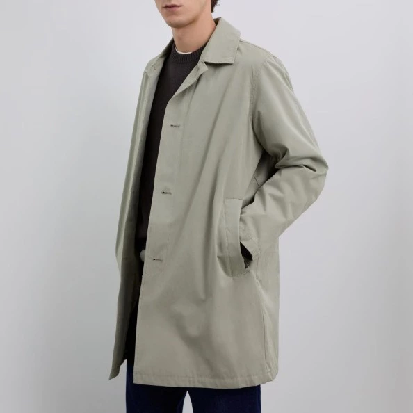 Scalpers Gabardina de hombre de corte recto con bolsillos laterales