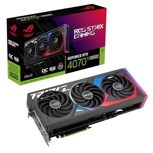 ASUS ROG Strix GeForce RTX 4070 Ti Super OC Edition - Tarjeta gráfica Gaming (PCIe 4.0, 16GB GDDR6X, DLSS 3, HDMI 2.1a, DisplayPort 1.4a, Placa Posterior ventilada, Sensor de Potencia, Aura Sync)