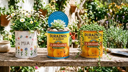 No tires tus latas de duraznos en almíbar vacías: transfórmalas en macetas para decorar tu hogar