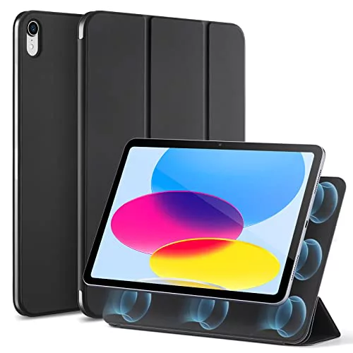 ESR Funda Magnética Compatible iPad de (A16) 11ª/10ª Generación 2025/2022, Fijación Magnético, Soporte Tríptico Bidireccional, Encendido/Apagado Automático, Tapa Blanda, Tacto Sedoso, Rebound, Negro