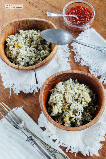 Arroz frito con mariscos y verduras. Receta fácil y rápida