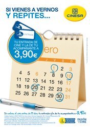 Entradas a 3,90 si vuelves cada quince días