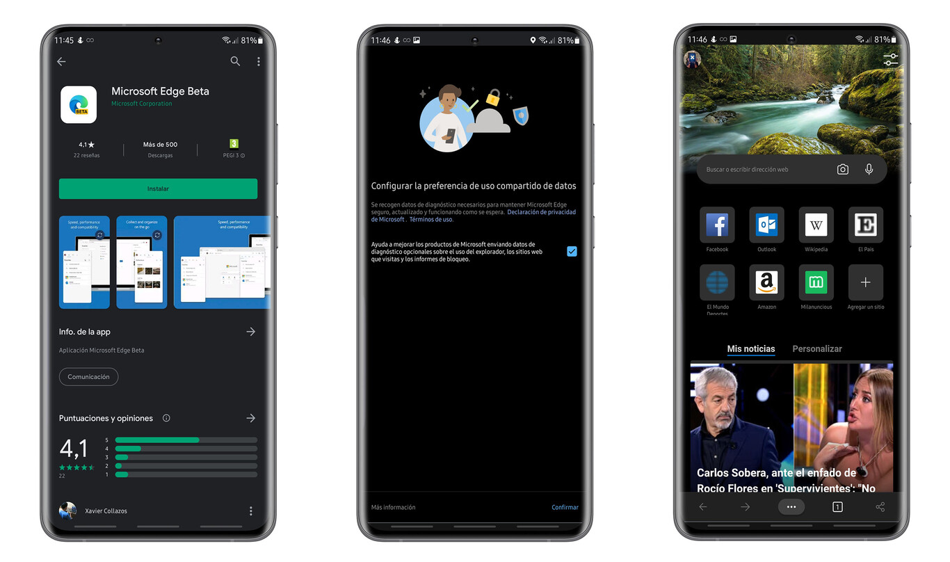 Microsoft lanza Edge Beta en Play Store: Android ya tiene las mismas ...