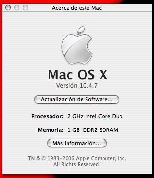 Disponible OS X 10.4.7