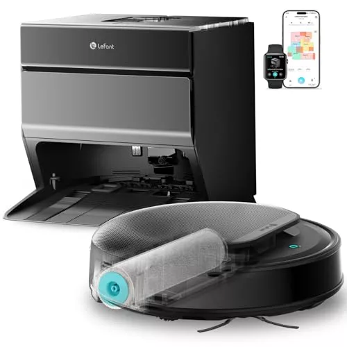 Lefant M5 MAX Robot Aspirador y Fregasuelos con Base de Autovaciado, Lavado 75℃