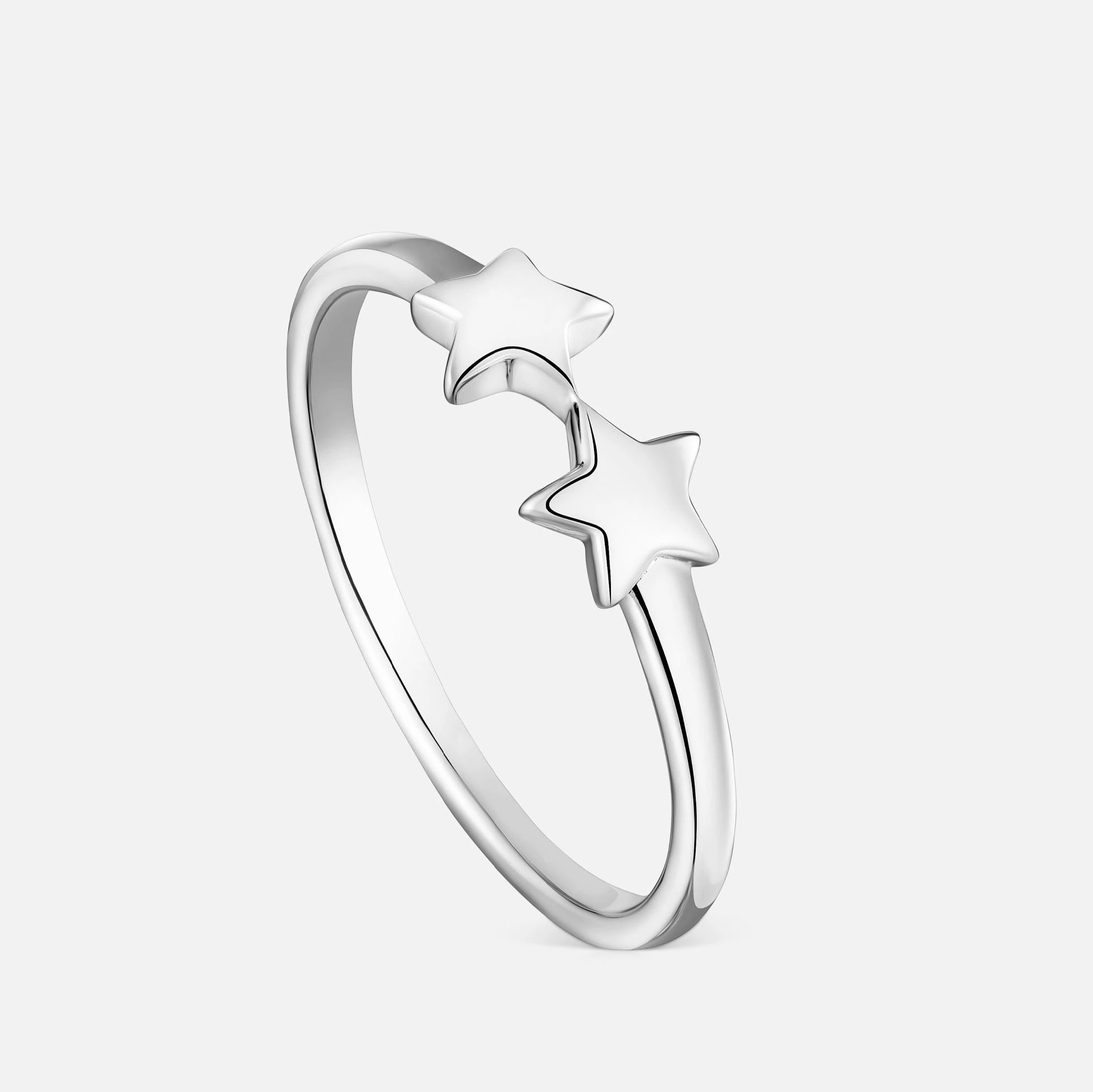 Anillo abierto motivos de plata y estrellas Plateado Tous

