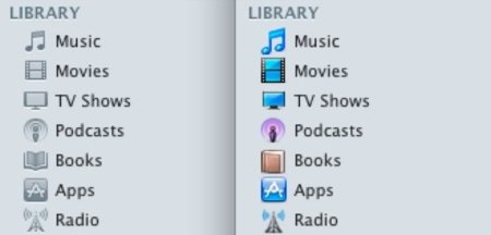 Modifica los iconos "grises" de iTunes 10 por lo antiguos