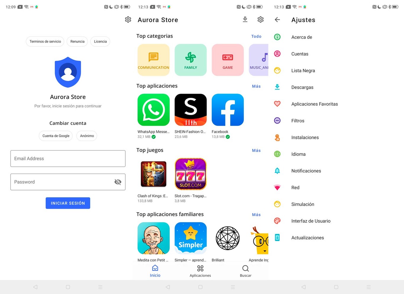 Aurora Store, una puerta alternativa a la Play Store para descargar