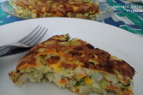 Tortilla de verduras. Receta saludable 