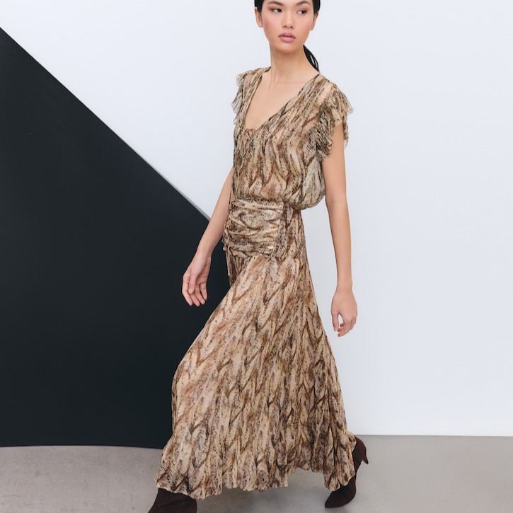 Tintoretto - Falda larga con estampado reptil.