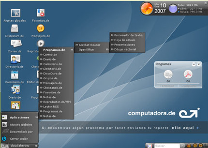 Computadora.de, sistema operativo online con 1GB de capacidad