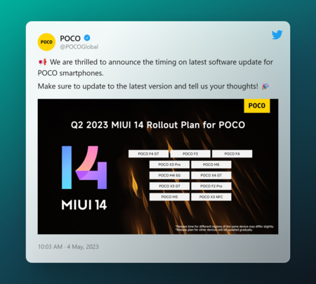 MIUI 14 POCO Actualización