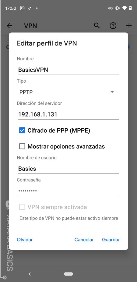 Agora, conecte-se à sua VPN.
