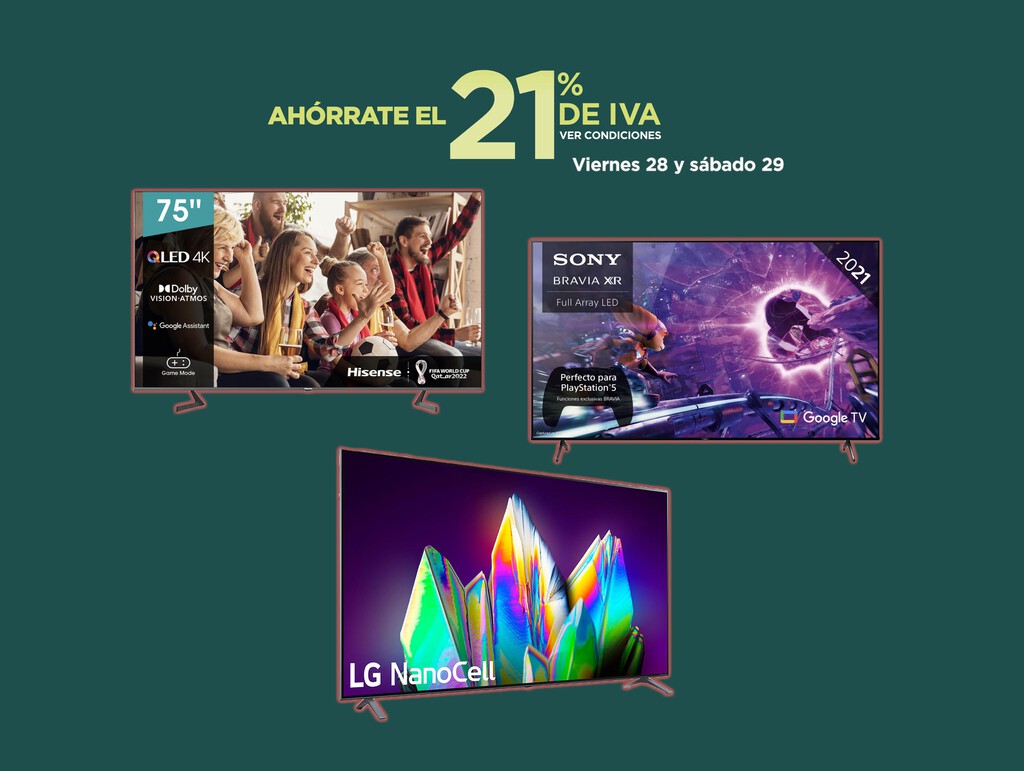 Día sin IVA en El Corte Inglés: estas son las mejores ofertas de televisores que todavía puedes comprar