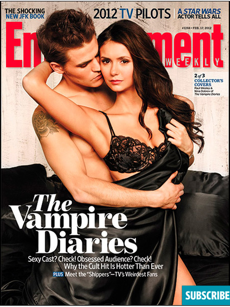 Paul Wesley y Nina Dobrev en EW