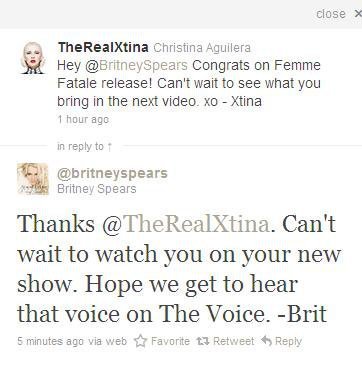 ¿Britney Spears y Christina Aguilera enfrentadas? Pues bien que se camelan por Twitter...