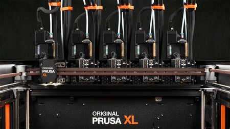 Los cinco cabezales de la Prusa XL | Imagen: Prusa