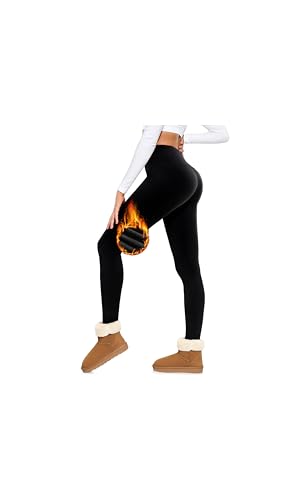 BENNIES Leggings Mujer Invierno de Cintura Alta Pantalones Térmicos Leggins Termicos Pantalon Negro Ropa Gimnasio Mallas Deporte Licras Deportivas Pantalones Jogger et Yoga Negro M