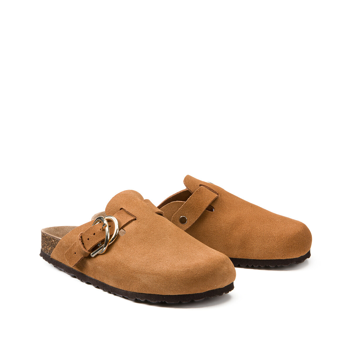 Zuecos de ante camel