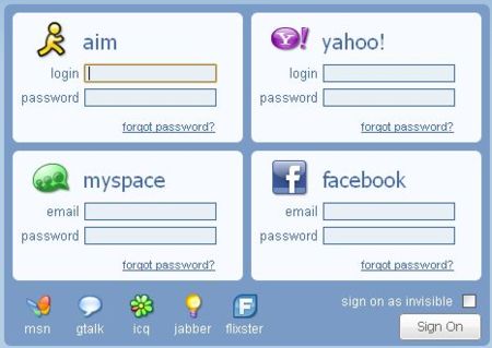 Meebo con soporte de Facebook y MySpace