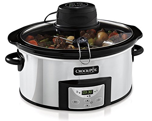 Crockpot AutoStir Olla de Cocción Lenta Digital para Todo Tipo de Recetas | 5,7 L (6 raciones) | 240 W | Acero Inoxidable {CSC012X]
