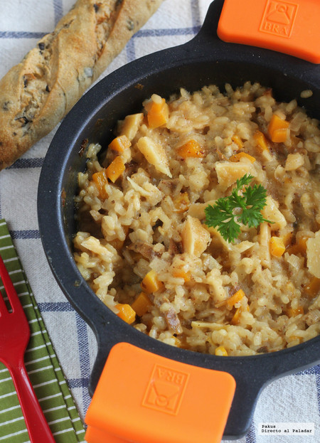 Risotto de temporada con productos de otoño. Receta