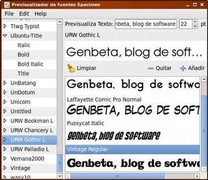 Visualizadores y organizadores de fuentes tipográficas en GNU/Linux