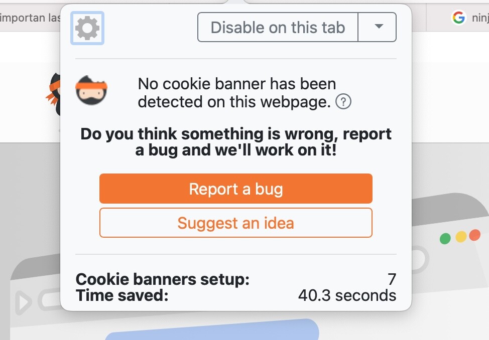 Ninja Cookie es una extensión para Chrome, Firefox y Safari que elimina